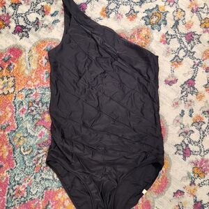Summersalt 'The Sidestroke' Black One-Shoulder EUC Size 12